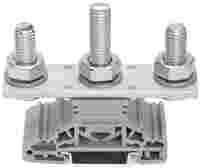 Stud terminal block; lateral marker slots; for DIN-rail 35 x 15 and 35 x 7.5; 3 studs, M10; 120,00 mm²; gray