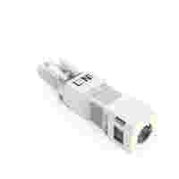 Socket; with strain relief housing; 2-pole; Cod. A; 1,50 mm²; white