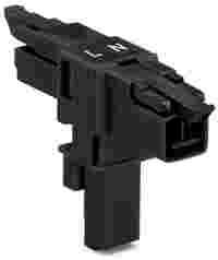 T-distribution connector; 2-pole; Cod. A; 1 input; 2 outputs; 2 locking levers; black