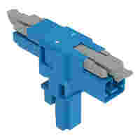 T-distribution connector; 2-pole; Cod. I; 1 input; 2 outputs; 2 locking levers; blue