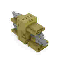 3-way distribution connector; 4-pole; Cod. B; 1 input; 3 outputs; light green
