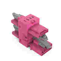3-way distribution connector; 4-pole; Cod. B; 1 input; 3 outputs; pink