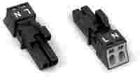 Socket; 2-pole; Cod. A; 1,50 mm²; black