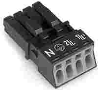 Socket; 4-pole; Cod. A; 1,50 mm²; black
