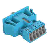 WINSTA® through-panel socket (female); MINI; snap-in; N/G/L/+/- marking; 5-pole; blue