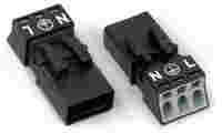 Plug; 3-pole; Cod. A; 1,50 mm²; black