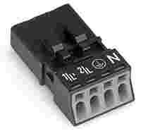 Plug; 4-pole; Cod. A; 1,50 mm²; black
