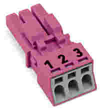 Socket; 3-pole; Cod. B; 1,50 mm²; pink