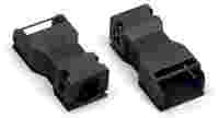Strain relief housing; 5-pole; with locking clip; for 1 cable; 6.5 … 10.5 mm; 45 mm; black
