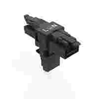T-distribution connector; 3-pole; Cod. A; 1 input; 2 outputs; 3 locking levers; for flying leads; black