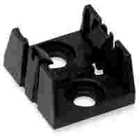Mounting plate; 3-pole; for distribution connectors; Plastic; black