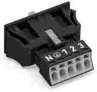 WINSTA® through-panel socket (female); MINI; snap-in; N/G/1/2/3 marking; 5-pole; black