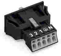 WINSTA® through-panel plug (male); MINI; snap-in; N/G/1/2/3 marking; 5-pole; black