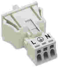 WINSTA® through-panel socket (female); MINI; snap-in; 1/2/3 marking; 3-pole; white