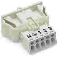 WINSTA® through-panel socket (female); MINI; snap-in; 1/2/3/4/5 marking; 5-pole; white