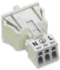 WAGO WINSTA® through-panel plug (male); MINI; snap-in; 1/2/3 marking; 3-pole; white