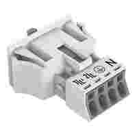 WINSTA® through-panel plug (male); MINI; snap-in through-panel; 1/2/3/4 marking; 4-pole; white