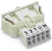 WINSTA® through-panel plug (male); MINI; snap-in through-panel; 1/2/3/4/5 marking; 5-pole; white; without locking latch