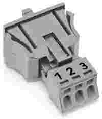 WINSTA® through-panel socket (female); MINI; snap-in through-panel; 1/2/3 marking; 3-pole; gray