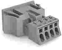 WINSTA® through-panel socket (female); MINI; snap-in through-panel; N/G/L2/L1 marking; 4-pole; gray