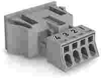 WINSTA® through-panel plug (male); MINI; snap-in through-panel; 1/2/3/4 marking; 4-pole; gray