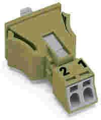 WINSTA® through-panel plug (male); MINI; snap-in through-panel; 1/2 marking; 2-pole; light-green
