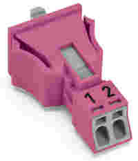 WINSTA® through-panel socket (female); MINI; snap-in; 1/2 marking; 2-pole; pink