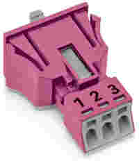 WINSTA® through-panel socket (female); MINI; snap-in; 1/2/3 marking; 3-pole; pink
