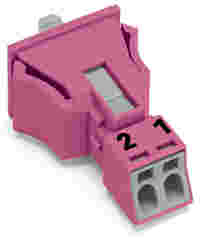 WINSTA® through-panel plug (male); MINI; snap-in; 1/2 marking; 2-pole; pink