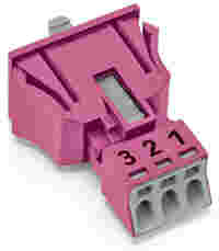 WINSTA® through-panel plug (male); MINI; snap-in; 1/2/3 marking; 3-pole; pink