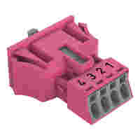 WINSTA® through-panel plug (male); MINI; snap-in; 1/2/3/4 marking; 4-pole; pink
