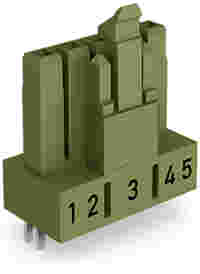 Socket for PCBs; straight; 5-pole; Cod. B; light green