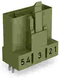 Plug for PCBs; straight; 5-pole; Cod. B; light green