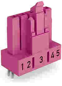 Socket for PCBs; straight; 5-pole; Cod. B; pink
