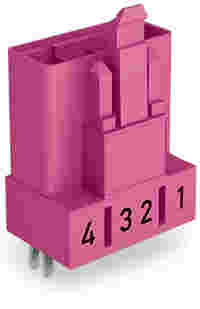 WAGO Plug for PCBs; straight; 4-pole; Cod. B; pink