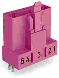 Plug for PCBs; straight; 5-pole; Cod. B; pink
