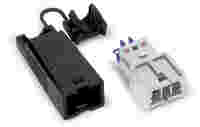 Plug; with strain relief housing; 2-pole; Cod. F; light gray