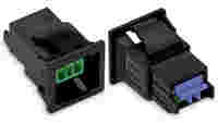 Snap-in socket; without locking lever; 2-pole; Cod. E; green