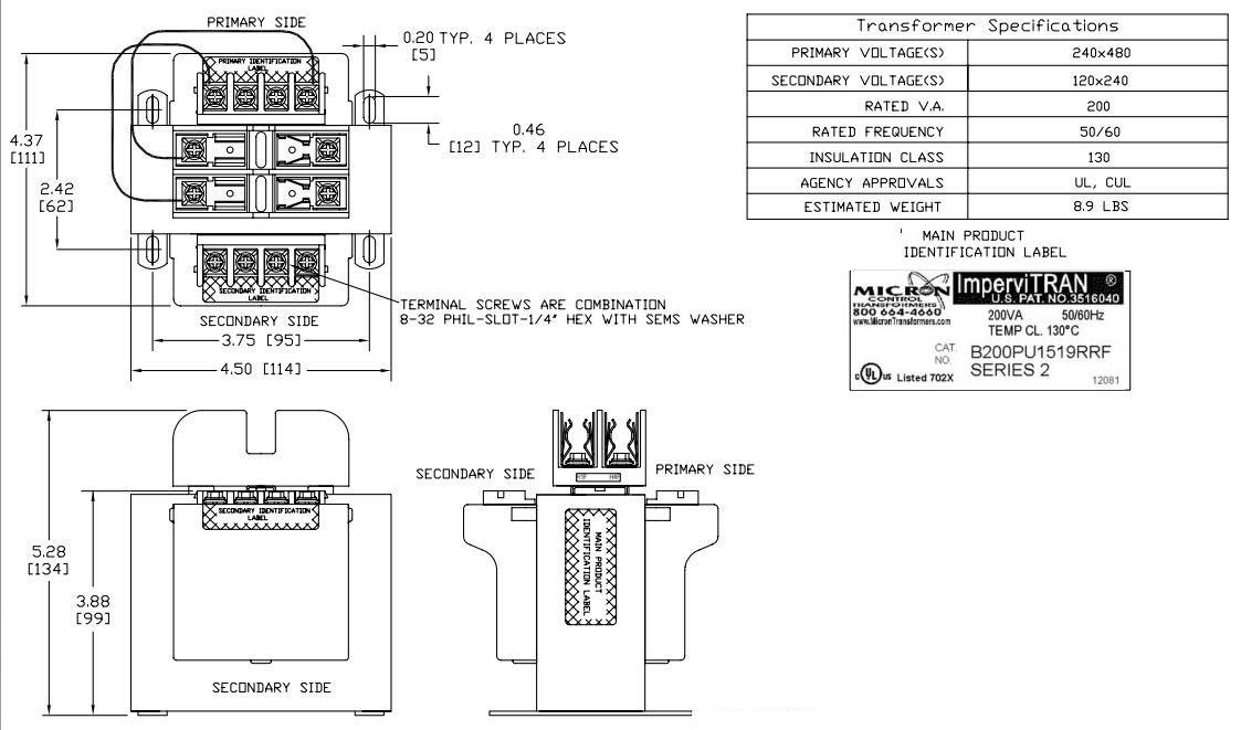 Micron Transformers B200PU1519RRF