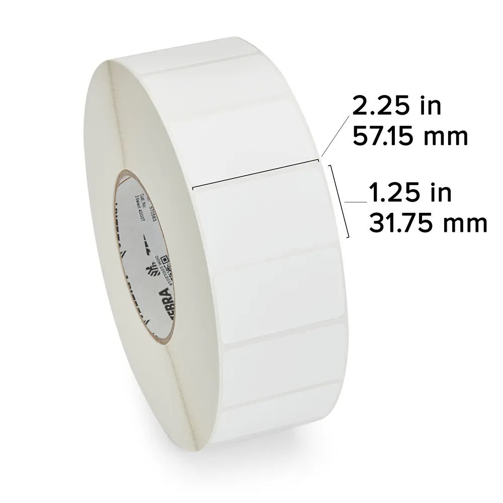 72283-EA - Zebra 2.25" x 1.25" Z-Select 4000T Label (Roll)